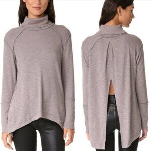 FREE PEOPLE we the free gray open back turtleneck